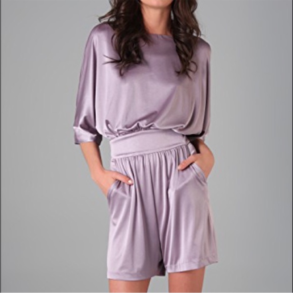 Halston Heritage Silky Lavender Jumpsuit